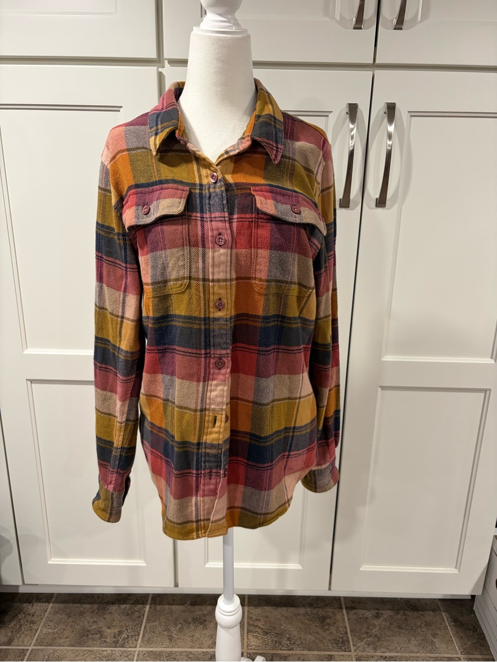 Patagonia Multicolor Plaid Button-Down Shirt in Mustard, Red & Navy